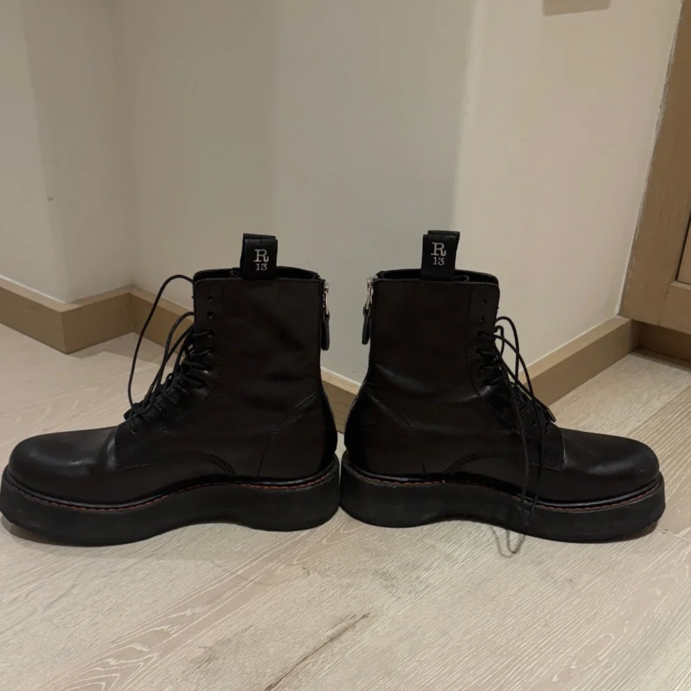 R13 Black single stack leather boots - Picture 6 of 9